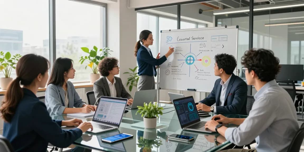 Engaging team collaboration on Managed IT Services Markham in a modern office.