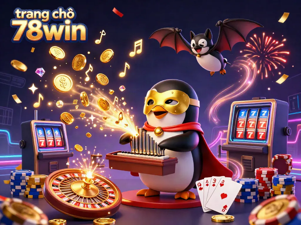 Experience gaming excitement at trang chủ 78win with vibrant casino elements and 3D characters