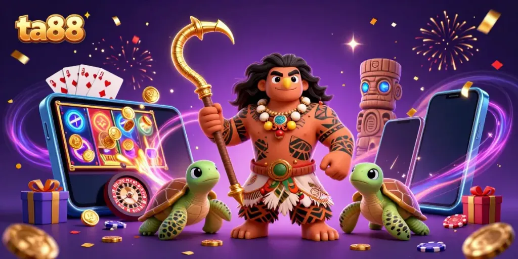 Experience thrilling gameplay at TA88 with vibrant slot games and exciting character action.
