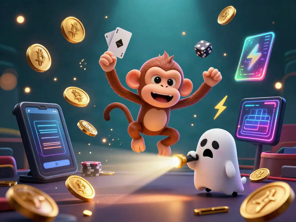 Experience an exciting f168 casino adventure featuring playful characters and cryptocurrency elements.