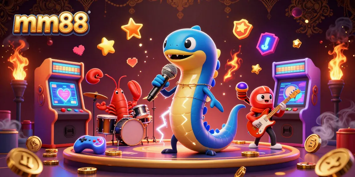mm88 in an underwater casino with a DJ eel, lobster drummer, and seahorse guitarist performing