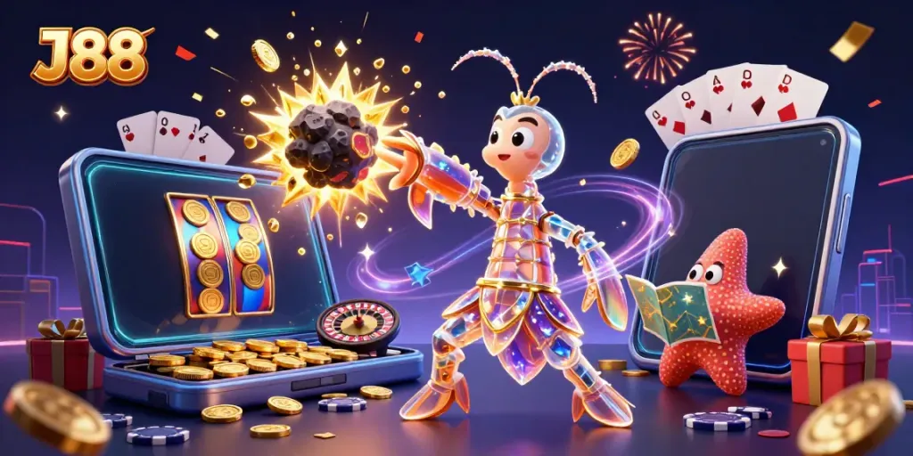 Engage with J88's exciting slot games featuring vibrant visuals and thrilling jackpot action.