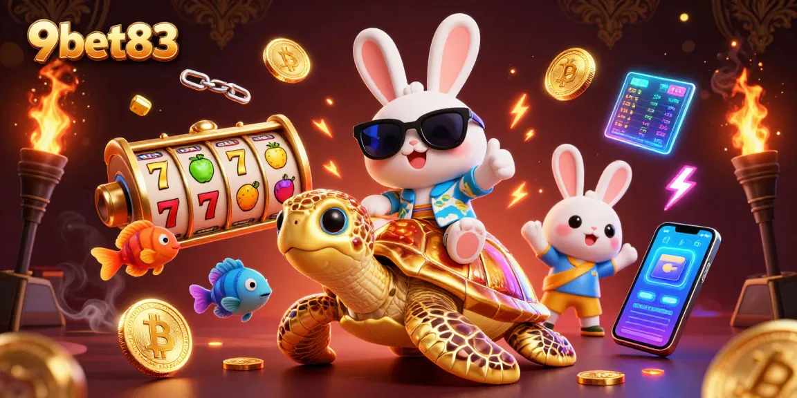 Engage with 9bet83 for thrilling casino games featuring a lucky rabbit and golden turtle.