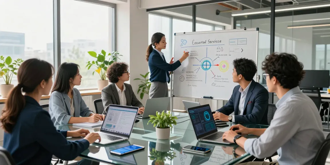 Engaging team collaboration on Managed IT Services Markham in a modern office.