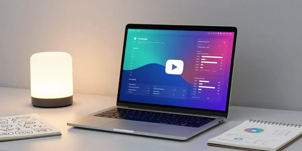 Campagnes d’influence YouTube analytics in a modern workspace with digital platforms.
