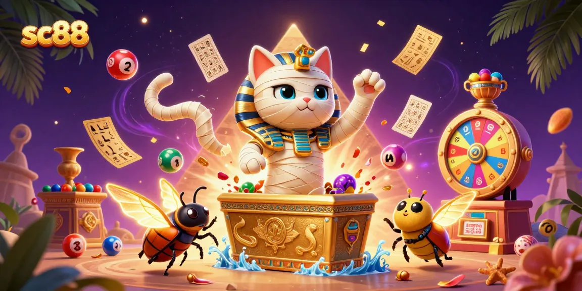 Experience thrilling moments at sc88 with a vibrant pyramid casino scene featuring exciting lottery and gaming elements.
