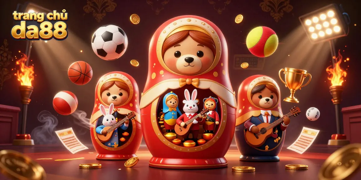 Win big at trang chủ da88 with a colorful, dynamic scene featuring cartoon bears and vibrant sports elements.