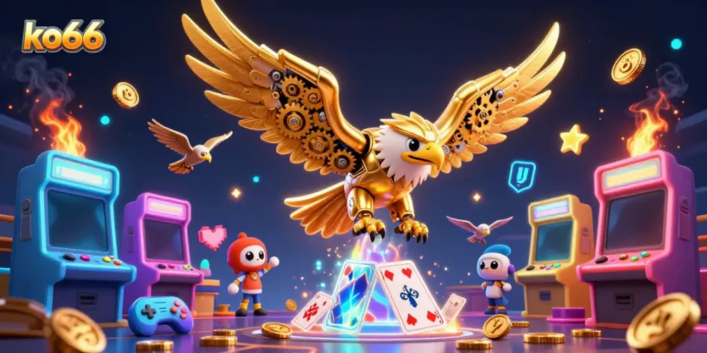 Engage in thrilling gameplay with ko66's virtual casino featuring dynamic characters and game elements.