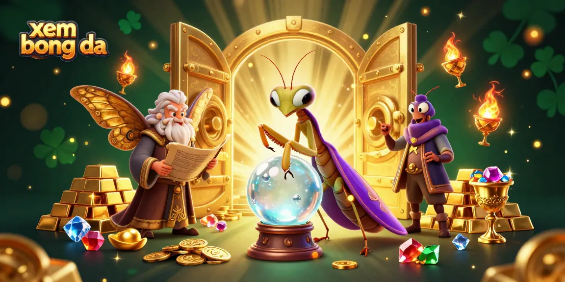 Xem bong da visually transforms the gaming experience with a whimsical fortune teller and golden treasures.