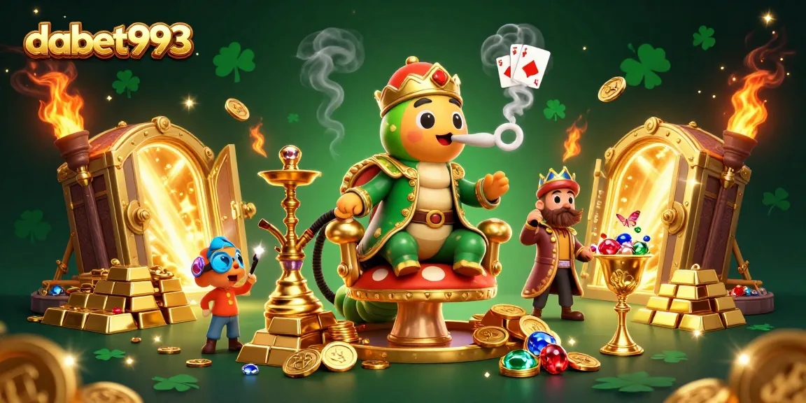 Engage with dabet993's vibrant casino atmosphere, featuring dynamic poker symbols and gold treasures.