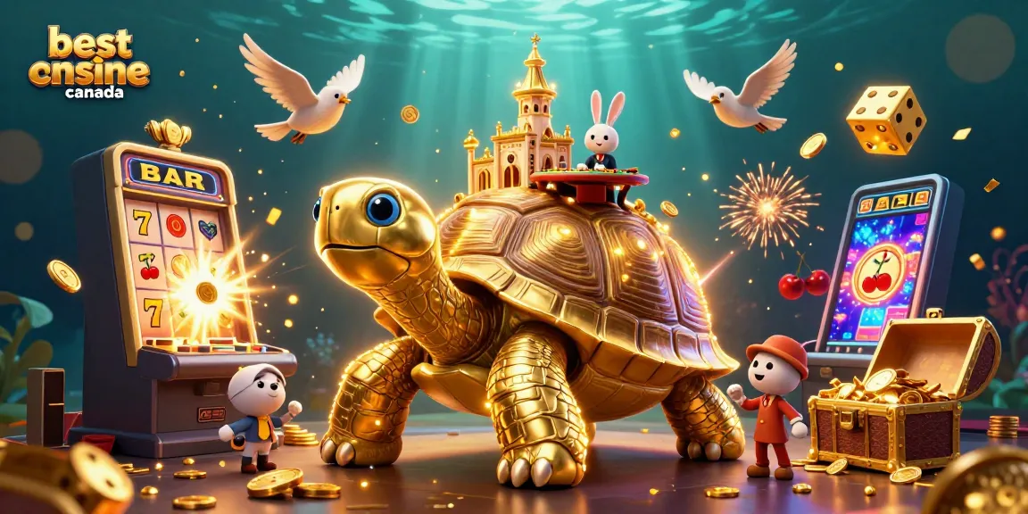 Witness the excitement at the best online casinos Canada with a vibrant 3D casino scene.