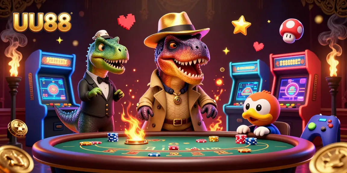 Experience thrilling gameplay at UU88 with a velociraptor card counter and casino action.